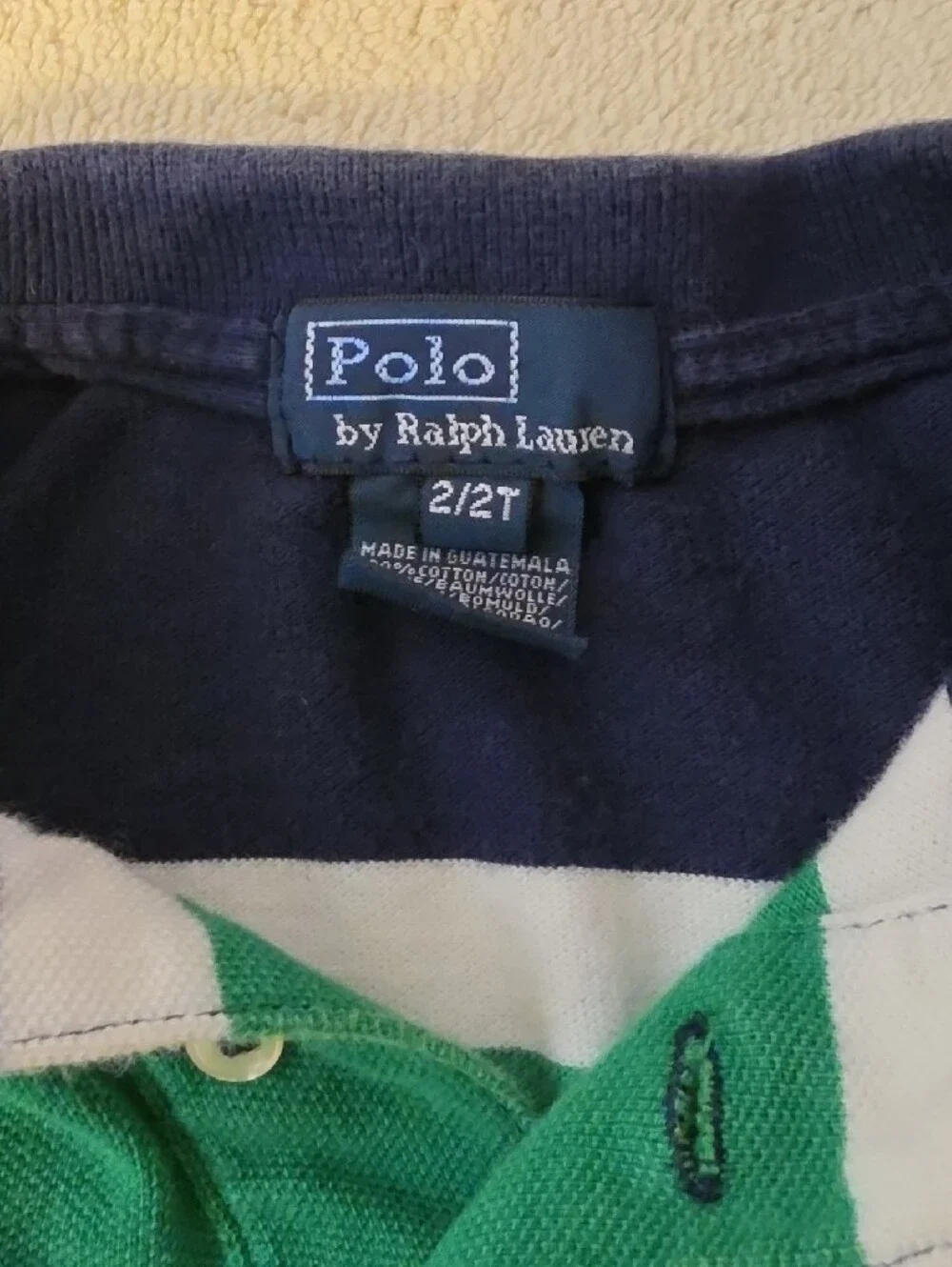 Polo by Ralph Lauren Kids Bold Striped Polo — Pink, Green & Navy